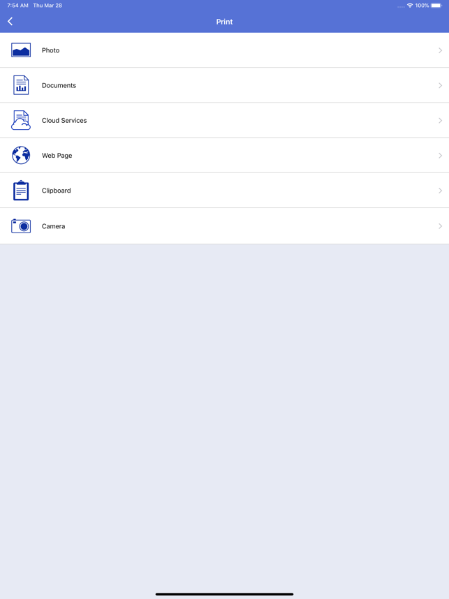 Снимок экрана с Brother iPrint&Scan