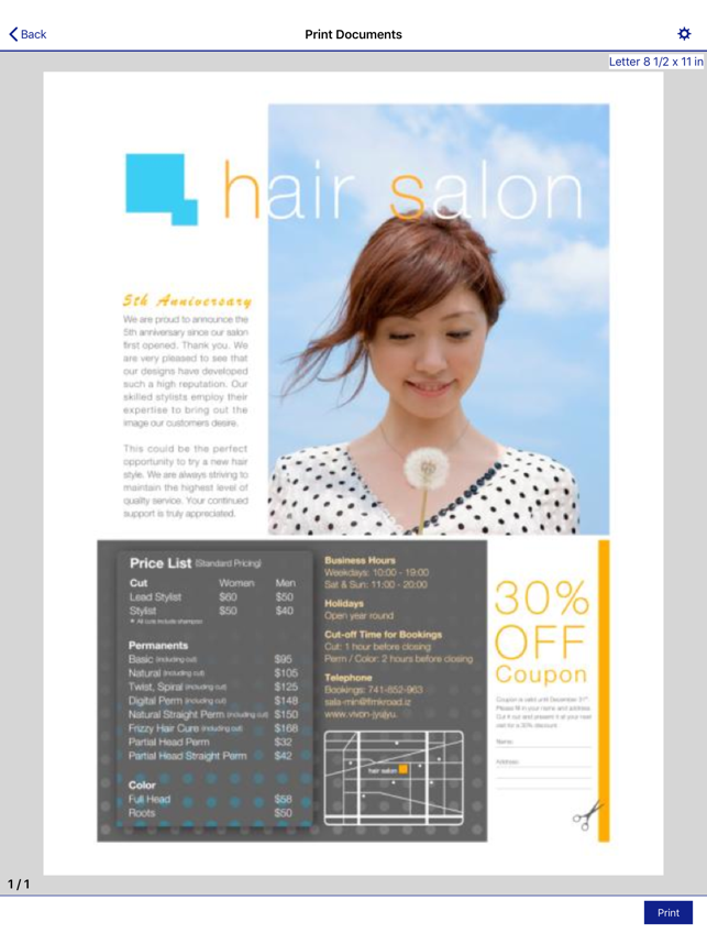 Скриншот Epson iPrint