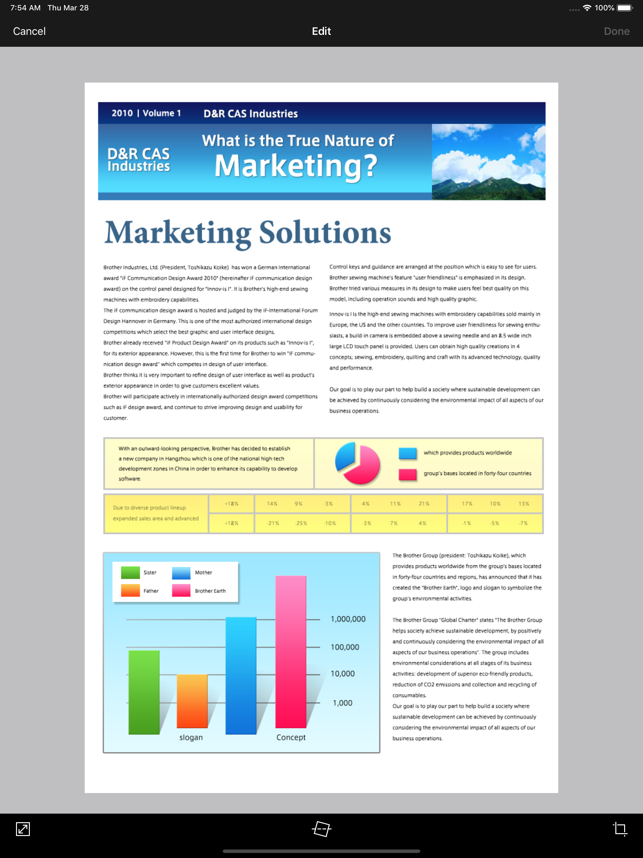 Снимок экрана с Brother iPrint&Scan