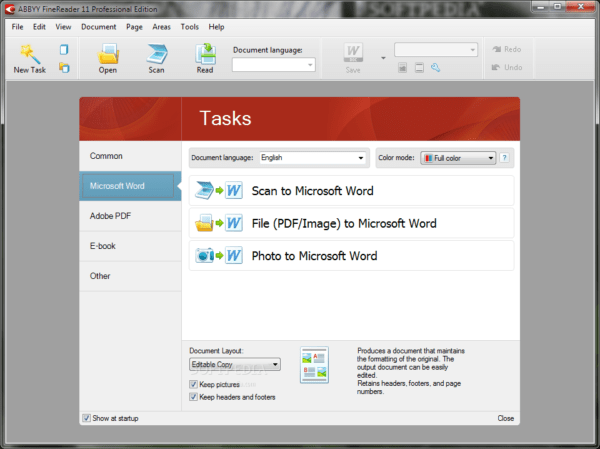 Функции в ABBYY FineReader