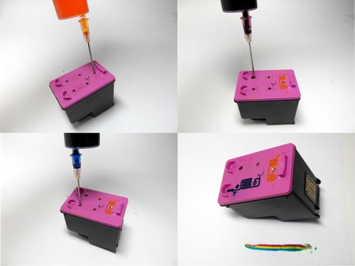 Пополнение кассеты разными цветами