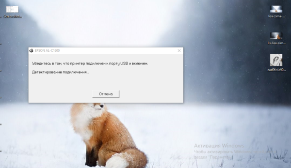 Процесс установки драйвера