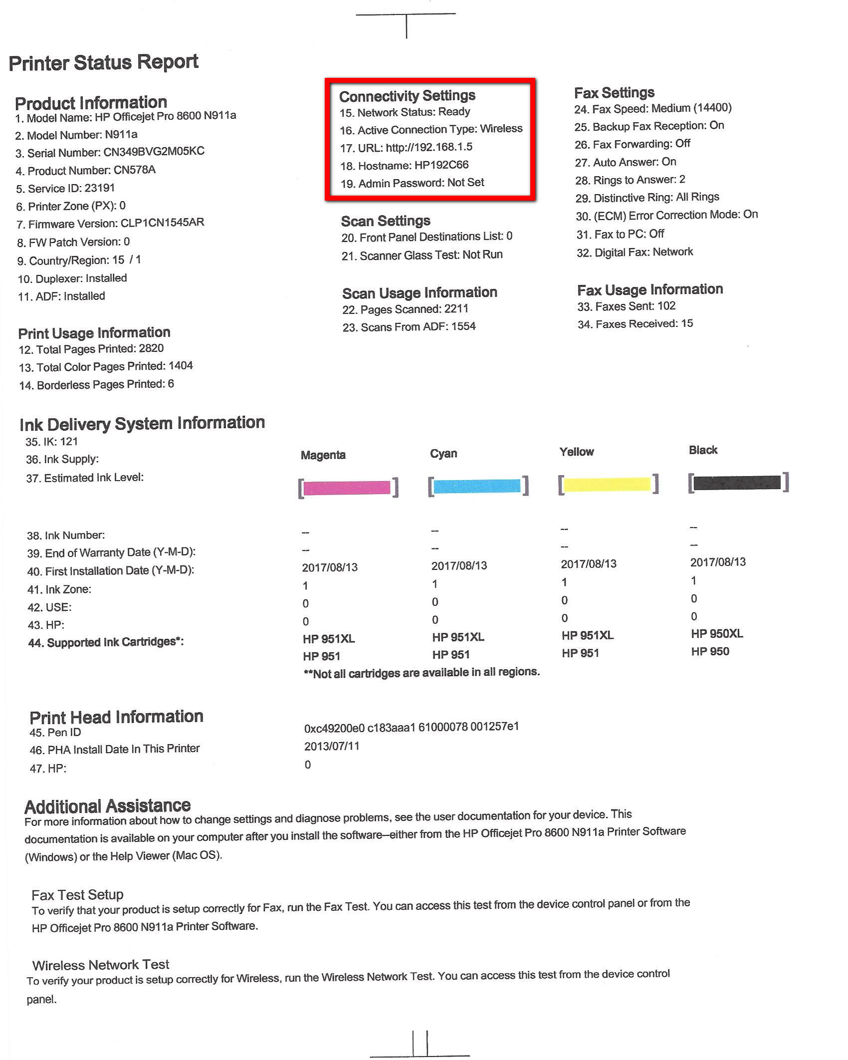 отчет о состоянии принтера отчет о состоянии принтера