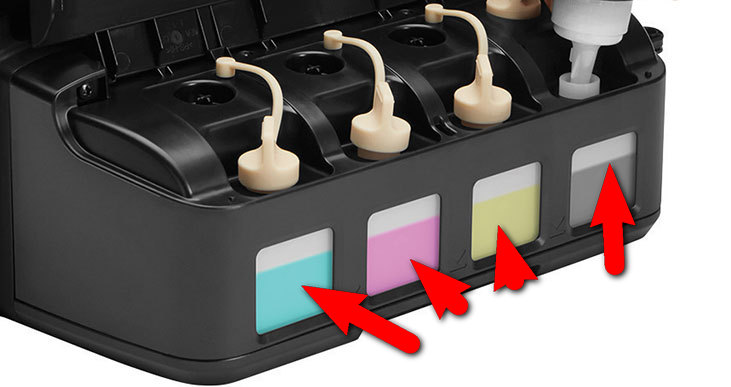 уровень чернил на фабрике epson