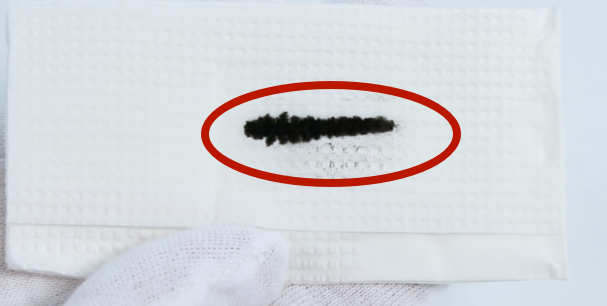 черный отпечаток от печатающей головки