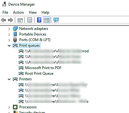удалить скрытые принтеры в диспетчере устройств